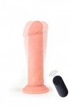 Gode vibrant réaliste ventouse 21cm télécommande chair