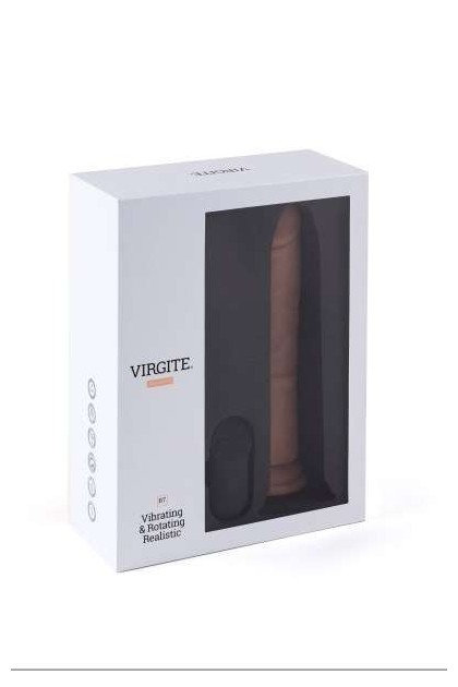 Vibromasseur réaliste tournant ventouse 21cm chair