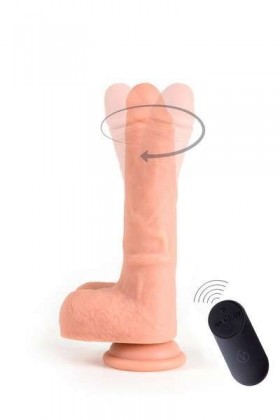 VIBROMASSEUR RÉALISTE ROTATIF VENTOUSE 21CM CHAIR