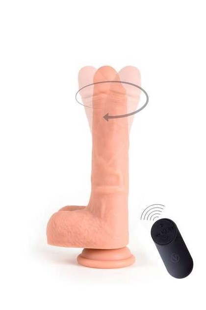 Vibromasseur réaliste rotatif ventouse 21cm chair - Love Shop Avenue