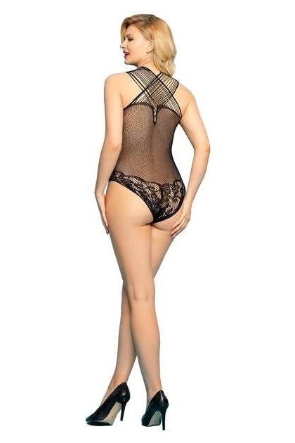 BODY OUVERT NOIR EN RÉSILLE - TU