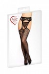 COLLANTS OUVERTS NOIR À MOTIF EN RÉSILLE - TU