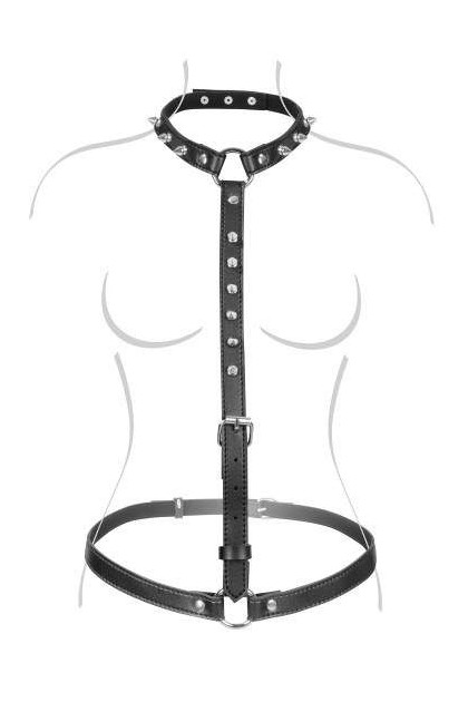 HARNAIS DE BUSTE SIMILI CUIR À POINTES