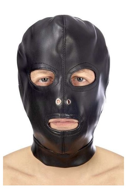 CAGOULE FÉTICHISTE YEUX BOUCHE SANGLE ET LACET
