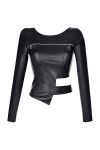 BLOUSE SEXY NOIR V-9180 - AXAMI - L