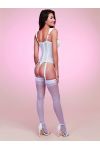 Guêpière à balconnet blanche satinée et dentelle - TAILLE XL - 42