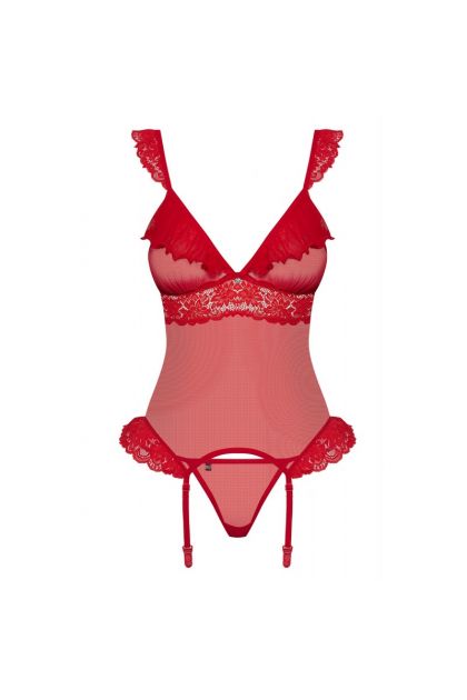 Guêpière rouge 863-COR-3 - OBSESSIVE - L/XL - Love Shop Avenue