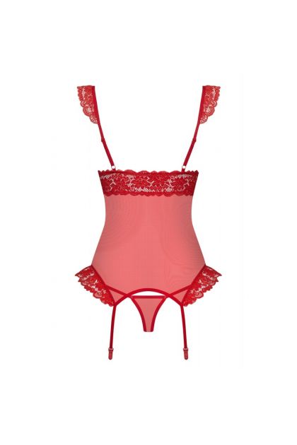 GUÊPIÈRE ROUGE 863-COR-3 - OBSESSIVE - L/XL