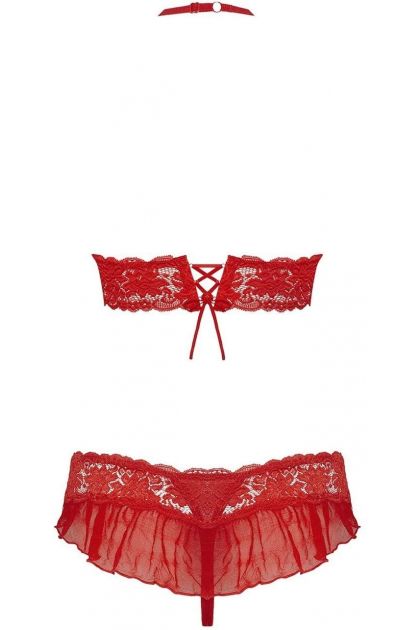 ENSEMBLE ROUGE 2 PIECES 863-SET-3 - OBSESSIVE - L/XL