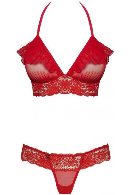 ENSEMBLE ROUGE 2 PIECES 863-SET-3 - OBSESSIVE - L/XL
