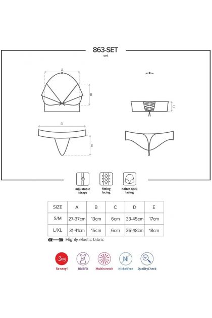 ENSEMBLE ROUGE 2 PIECES 863-SET-3 - OBSESSIVE - L/XL