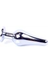 Plug bijou long en acier argent et cristal bleu nuit - SMALL