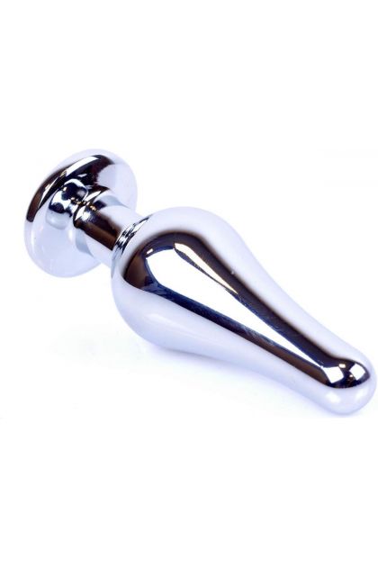 Plug bijou long en acier argent et cristal bleu nuit - SMALL