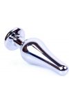 Plug bijou long en acier argent et cristal bleu nuit - SMALL