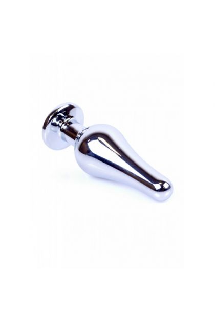 Plug bijou long en acier argent et cristal violet - SMALL