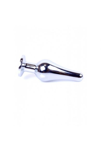 Plug bijou long en acier argent et cristal violet - SMALL