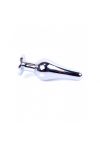 Plug bijou long en acier argent et cristal violet - SMALL