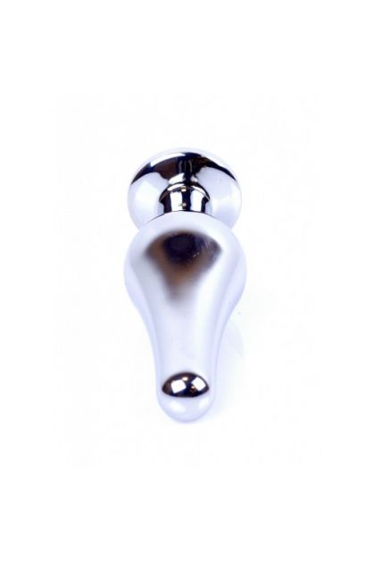 Plug bijou long en acier argent et cristal violet - SMALL