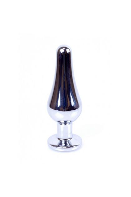 Plug bijou long en acier argent et cristal violet - SMALL