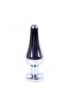 Plug bijou long en acier argent et cristal violet - SMALL