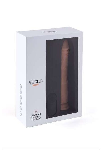 Vibromasseur réaliste tournant ventouse 23.2cm chair