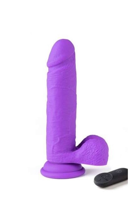 Gode réaliste vibrant avec télécommande r16 violet