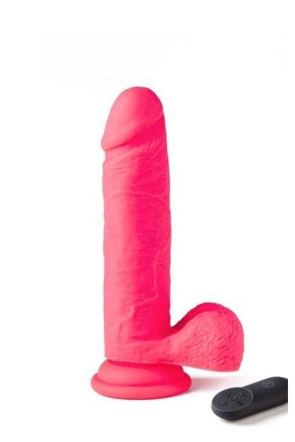 Gode réaliste vibrant avec télécommande r16 fushia