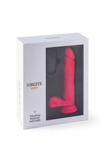 Gode réaliste vibrant avec télécommande r16 fushia