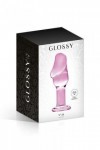 PLUG ANAL AVEC GLAND EN VERRE ROSE 12CM