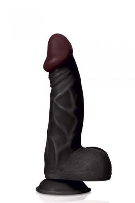 GODE RÉALISTE NOIR VENTOUSE GRANDE TAILLE 23CM