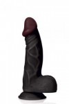 GODE RÉALISTE NOIR VENTOUSE GRANDE TAILLE 23CM
