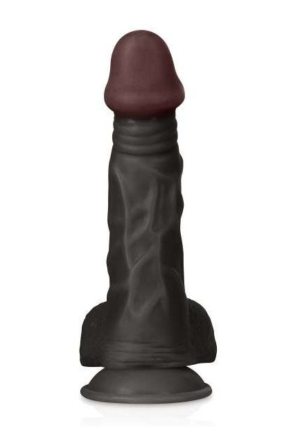 GODE RÉALISTE NOIR VENTOUSE GRANDE TAILLE 23CM