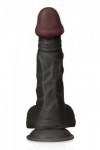 GODE RÉALISTE NOIR VENTOUSE GRANDE TAILLE 23CM