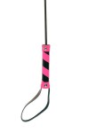 CRAVACHE CUIR ET PVC NOIR/FUCHSIA
