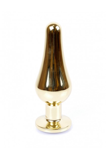 PLUG BIJOU LONG EN ACIER OR ET CRISTAL BLEU OCÉAN - SMALL