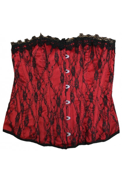 CORSET ROUGE ET NOIR L