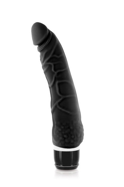 GODE REALISTE VIBRANT SILICONE NOIR 20,8CM