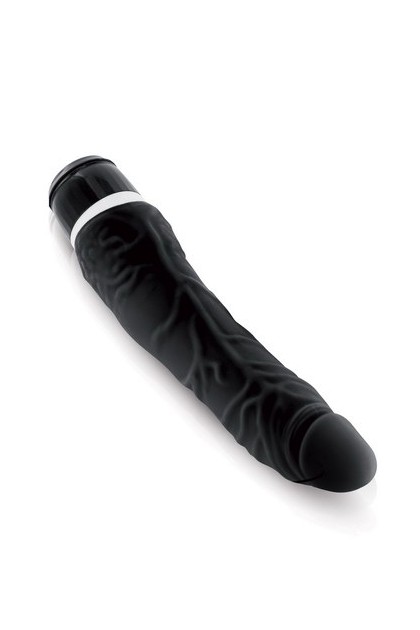 GODE REALISTE VIBRANT SILICONE NOIR 20,8CM