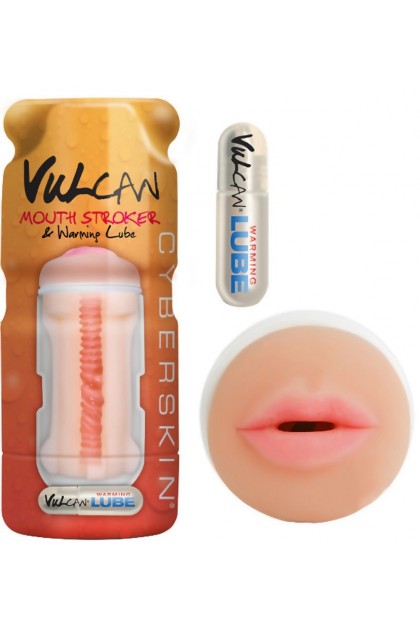 MASTURBATEUR VULCAN MOUTH STROKER + LUB CHAUFFANT