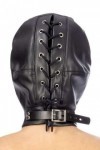 Cagoule fétichiste cache bouche sangle et lacet - Love Shop Avenue