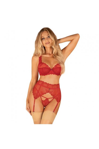 PORTE-JARRETELLE ROUGE LONESIA GARTER BELT - OBSESSIVE - S/M