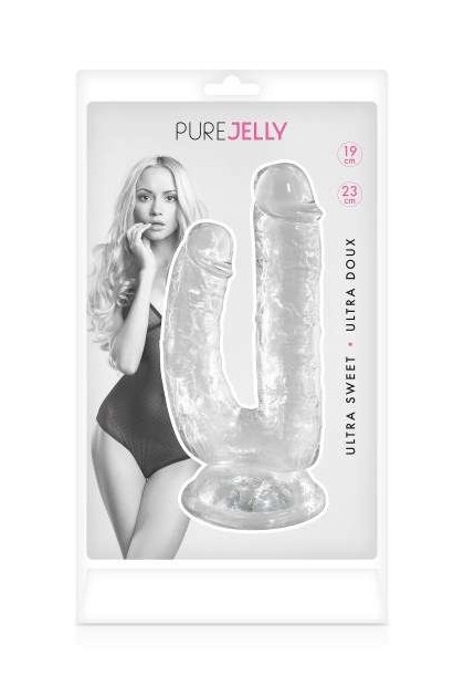 Double gode transparent en jelly - Love Shop Avenue