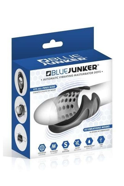 Masturbateur bague 10 vitesses à picots - BLUE JUNKER