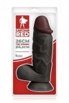 GODE RÉALISTE PUISSANT SUR VENTOUSE 26CM - BLACK