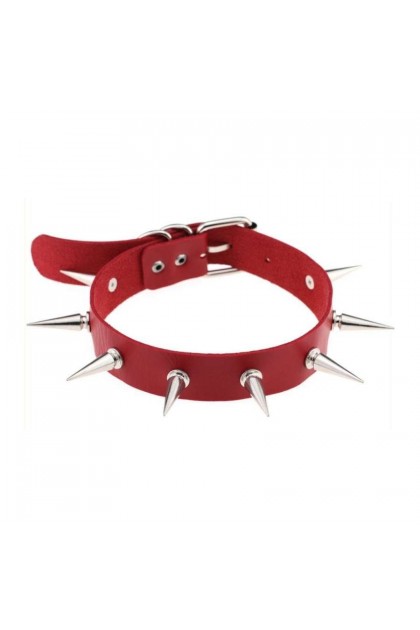 Collier à pointes piky lish rouge - Love Shop Avenue