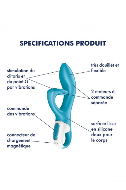Vibromasseur rabbit embrace me bleu - Love Shop Avenue