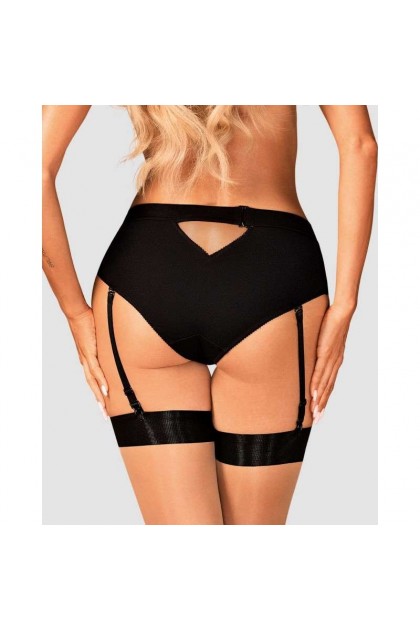 Culotte jarretière editya noire - OBSESSIVE - XS/S