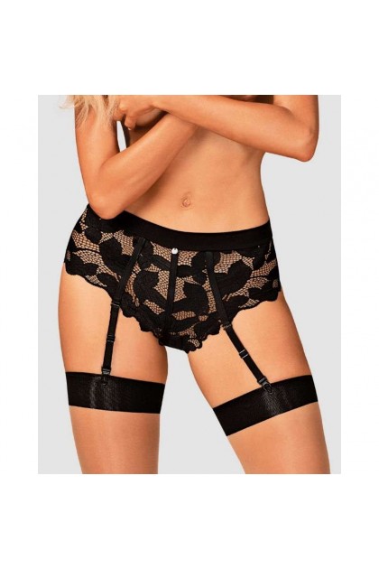 Culotte jarretière editya noire - OBSESSIVE - M/L - Love Shop Avenue