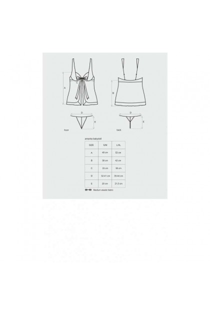Babydoll noir et turquoise amanta - OBSESSIVE - L/XL