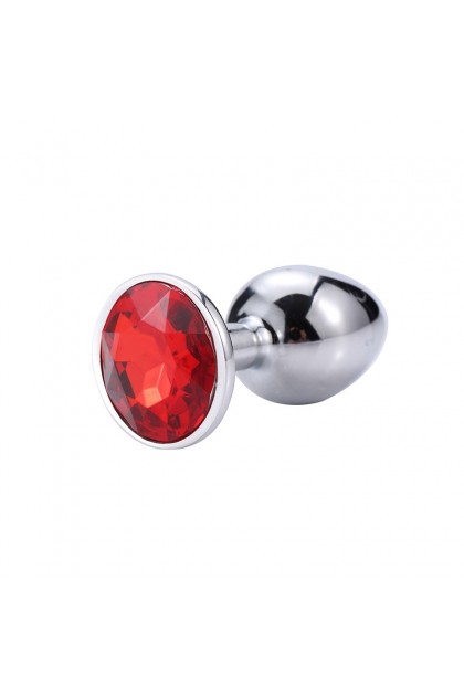 Plug bijou aluminium couleur argent/rouge - BR137S - S